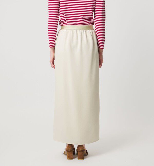 UNITED ARROWS「COMFY ラップ マキシスカート WHITE ‐防汚 UVカット ウォッシャブル‐」|スカート|