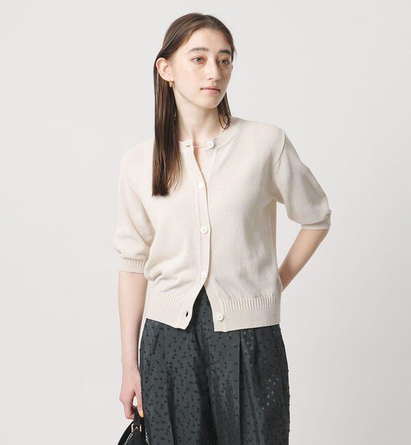 UNITED ARROWS「クルーネック ベーシック カーディガン ‐ウォッシャブル‐」|カーディガン|NATURAL