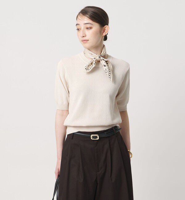 UNITED ARROWS「クルーネック ベーシック ショートスリーブ ニット ‐ウォッシャブル‐」|ニット・セーター|