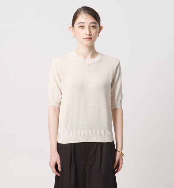 UNITED ARROWS「クルーネック ベーシック ショートスリーブ ニット ‐ウォッシャブル‐」|ニット・セーター|