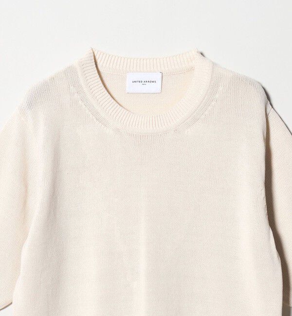 UNITED ARROWS「クルーネック ベーシック ショートスリーブ ニット ‐ウォッシャブル‐」|ニット・セーター|