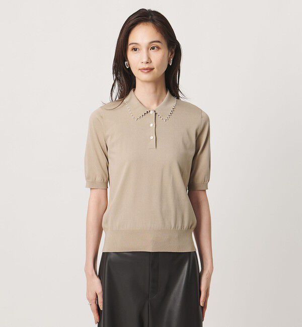 UNITED ARROWS「パールライク ポロニット ‐ウォッシャブル‐」|ニット・セーター|