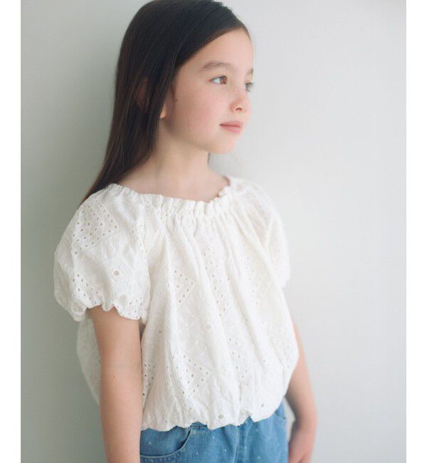 UNITED ARROWS green label relaxing「デザイン レース ブラウス / キッズ 100cm-130cm」|シャツ・ブラウス|OFF WHITE