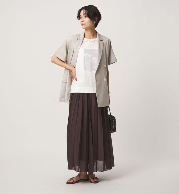 UNITED ARROWS green label relaxing「フォトプリント フレンチスリーブ Tシャツ 接触冷感」|Tシャツ・カットソー|