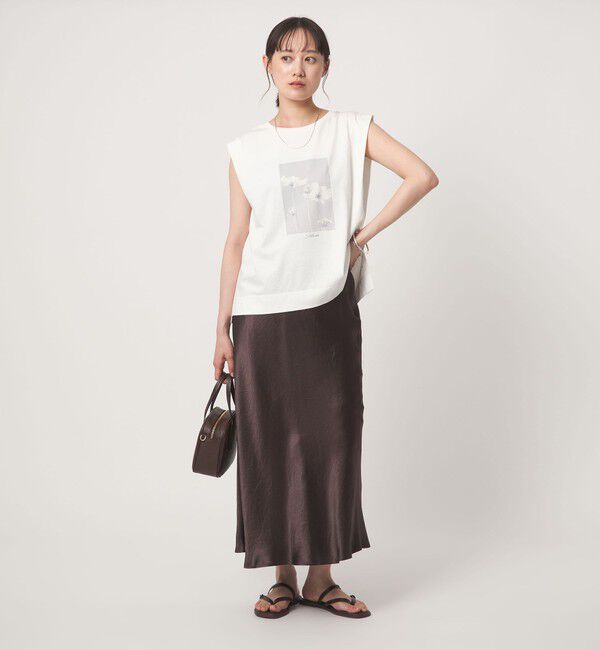UNITED ARROWS green label relaxing「フォトプリント フレンチスリーブ Tシャツ 接触冷感」|Tシャツ・カットソー|