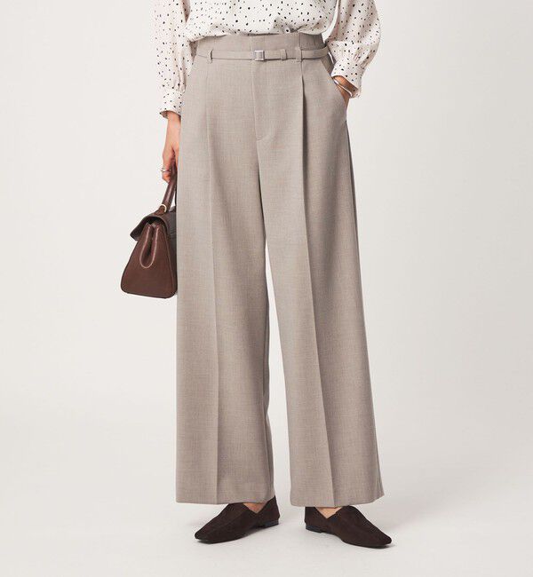 UNITED ARROWS green label relaxing「［size SHORT/TALLあり］ライト ダブルクロス ワイド パンツ」|スラックス|