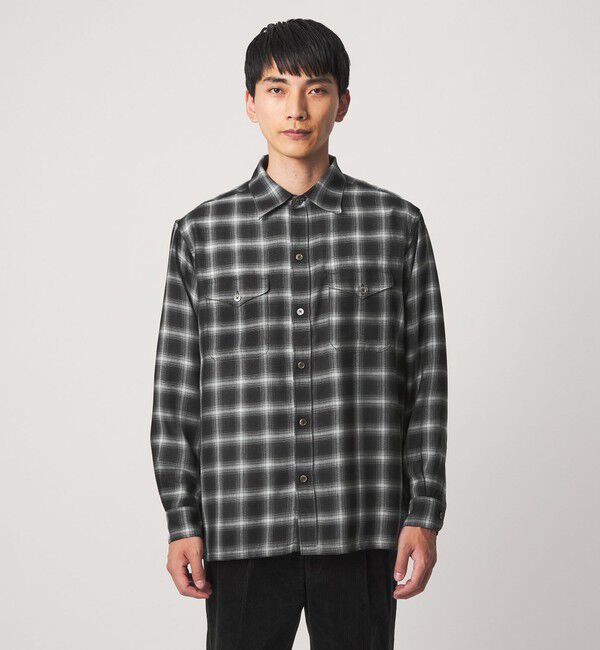 UNITED ARROWS green label relaxing「P/CU/W オンブレ チェック 2フラップポケット シャツ」|シャツ・ブラウス|