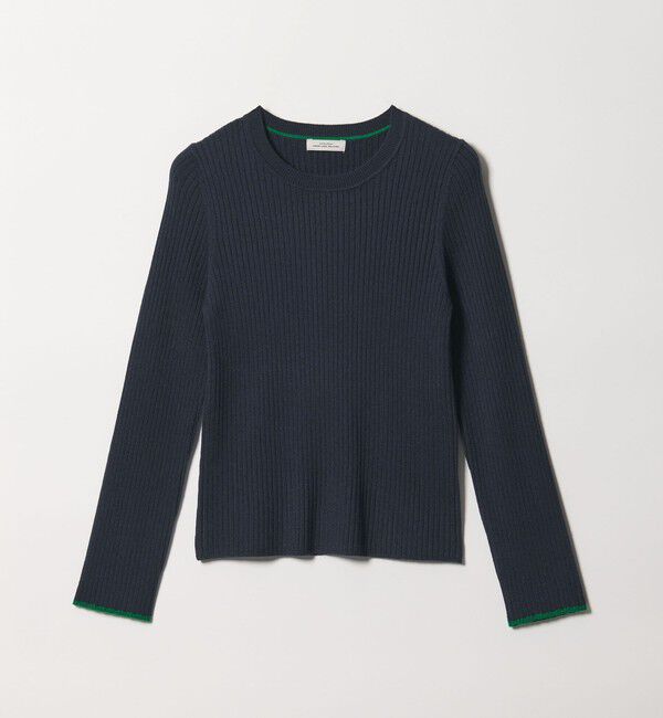 UNITED ARROWS green label relaxing「【WEB限定】＜at ease＞ソデサキ バイカラー プルオーバー ニット 2」|ニット・セーター|NAVY