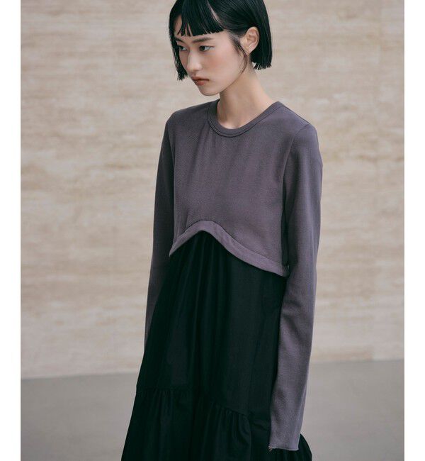 EMMEL REFINES「＜EMMEL REFINES＞EM ヘムキリカエ ドッキング ティアードワンピース」|ワンピース|