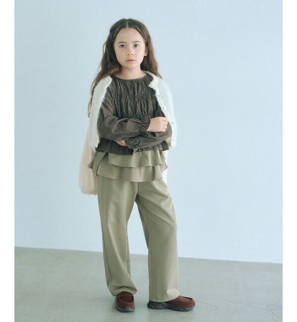 UNITED ARROWS green label relaxing「【COOL CHIC GIRLS STYLE】チェック シャーリング プルオーバー / キッズ 120cm-160cm」|シャツ・ブラウス|