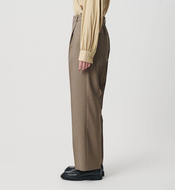 BEAUTY&YOUTH UNITED ARROWS「【WEB限定 Wardrobe DAILY MINIMAL】メランジ タックストレートパンツ ウォッシャブル」|スラックス|