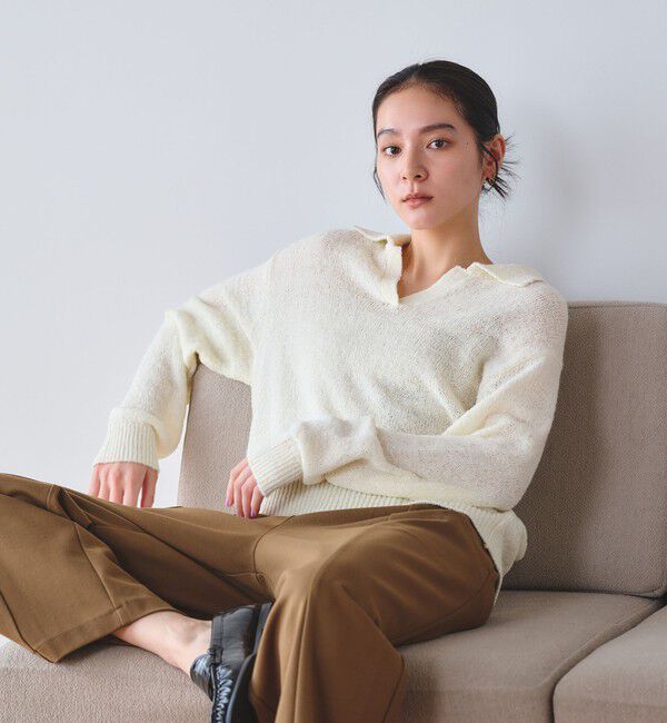 BEAUTY&YOUTH UNITED ARROWS「テープヤーン スキッパー ニットプルオーバー ウォッシャブル」|ニット・セーター|