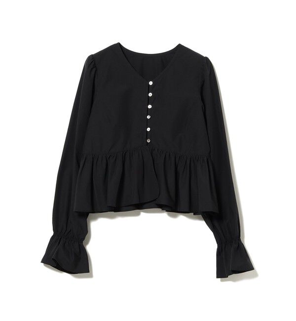 Ray BEAMS 「ギャザー ペプラム Vネック ブラウス　　26SS 日除け 裾フレア 冷房対策  春夏」|シャツ・ブラウス|