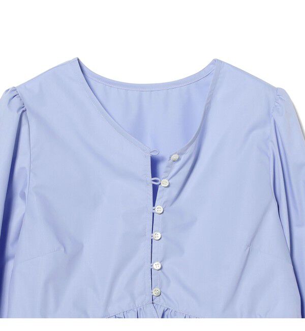 Ray BEAMS 「ギャザー ペプラム Vネック ブラウス　　26SS 日除け 裾フレア 冷房対策  春夏」|シャツ・ブラウス|