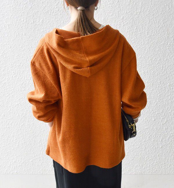 SHIPS any「SHIPS any:〈手洗い可能〉起毛 ワッフル ハーフジップ フーディー プルオーバー」|Tシャツ・カットソー|