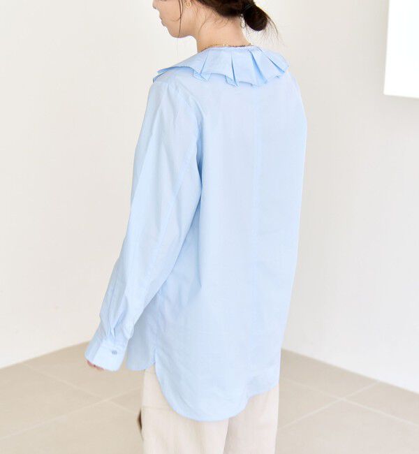 quaranciel「quaranciel:〈洗濯機可能〉タックカラー 2way キーネック シャツ ブラウス」|シャツ・ブラウス|