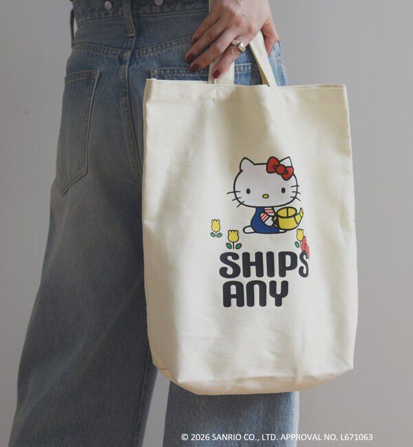SHIPS any「Hello Kitty &times; SHIPS any: ハローキティ プリント トートバッグ」|トートバッグ|ナチュラル