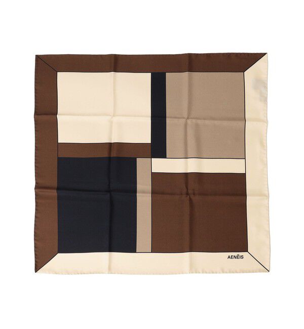 SHIPS for women「AENIES: 68*68 SILK SCARF」|バンダナ・スカーフ|ブラウン