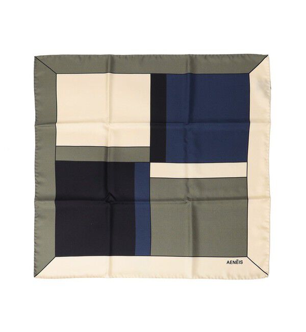 SHIPS for women「AENIES: 68*68 SILK SCARF」|バンダナ・スカーフ|ダークグリーン