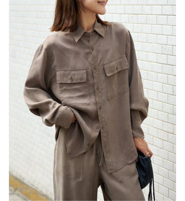 OUTDOOR PRODUCTS Usual Things「キュプラプラップポケットサファリシャツ セットアップ対応」|シャツ・ブラウス|