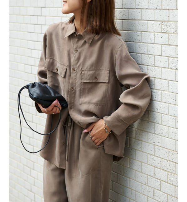 OUTDOOR PRODUCTS Usual Things「キュプラプラップポケットサファリシャツ セットアップ対応」|シャツ・ブラウス|