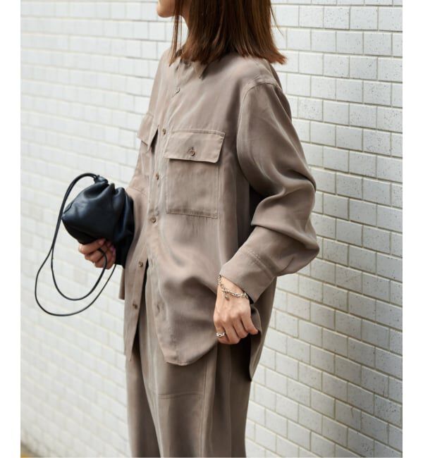 OUTDOOR PRODUCTS Usual Things「キュプラプラップポケットサファリシャツ セットアップ対応」|シャツ・ブラウス|