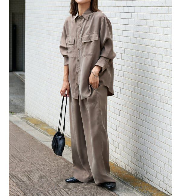 OUTDOOR PRODUCTS Usual Things「キュプラプラップポケットサファリシャツ セットアップ対応」|シャツ・ブラウス|