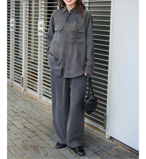OUTDOOR PRODUCTS Usual Things「キュプラプラップポケットサファリシャツ セットアップ対応」|シャツ・ブラウス|