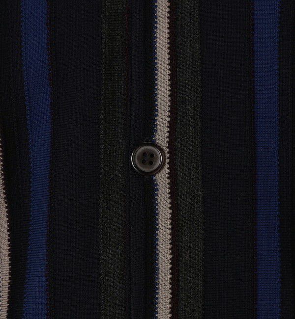 TOMORROWLAND MENS「TOMORROWLAND tricot スーパーファインメリノウール ストライプVネックカーディガン S-WOOL」|カーディガン|