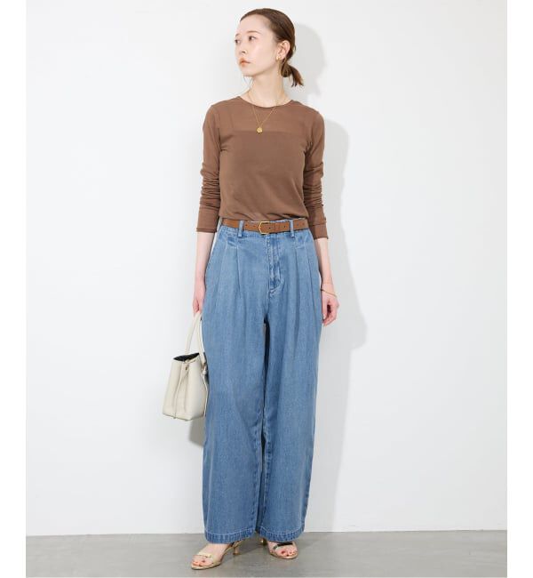 SLOBE IENA「《4サイズ展開/追加》LEDENIM TUCK TROUSERデニム」|デニム|