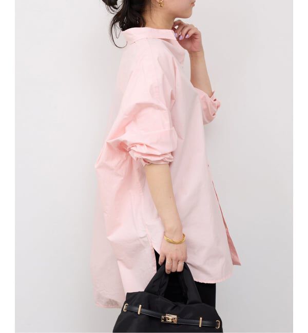 SLOBE IENA「《WEB限定/追加2予約》オーバーサイズシャツ」|シャツ・ブラウス|ピンク A
