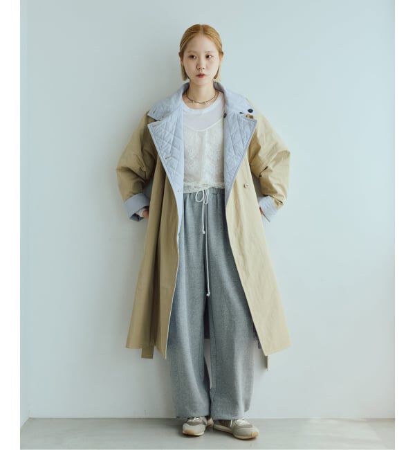 IENA LA BOUCLE「《予約》IENA LA BOUCLE リバーパテットキルティングコート」|その他|ベージュ A