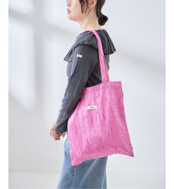 journal standard L'essage「Uhr/ウーア Crush Satin Tote トートバッグ」|トートバッグ|ピンク