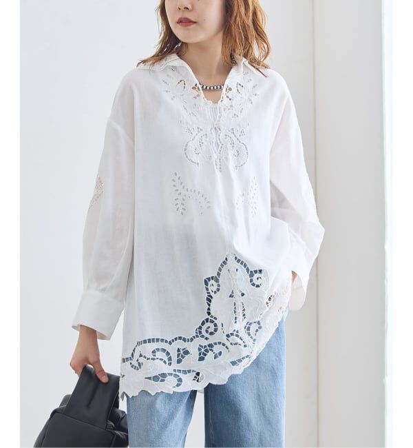 journal standard L'essage「刺繍レースチュニックシャツ」|シャツ・ブラウス|