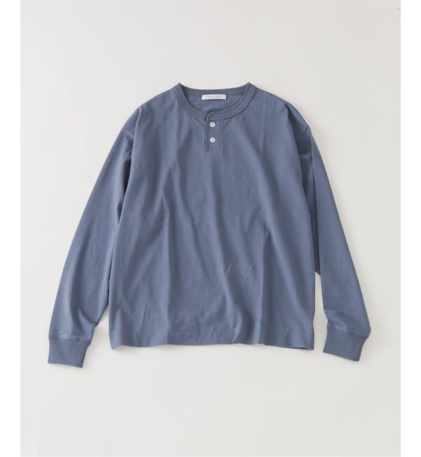 JOURNAL STANDARD「シルケット 2ボタン ヘンリー ネック ロンT」|Tシャツ・カットソー|ネイビー C