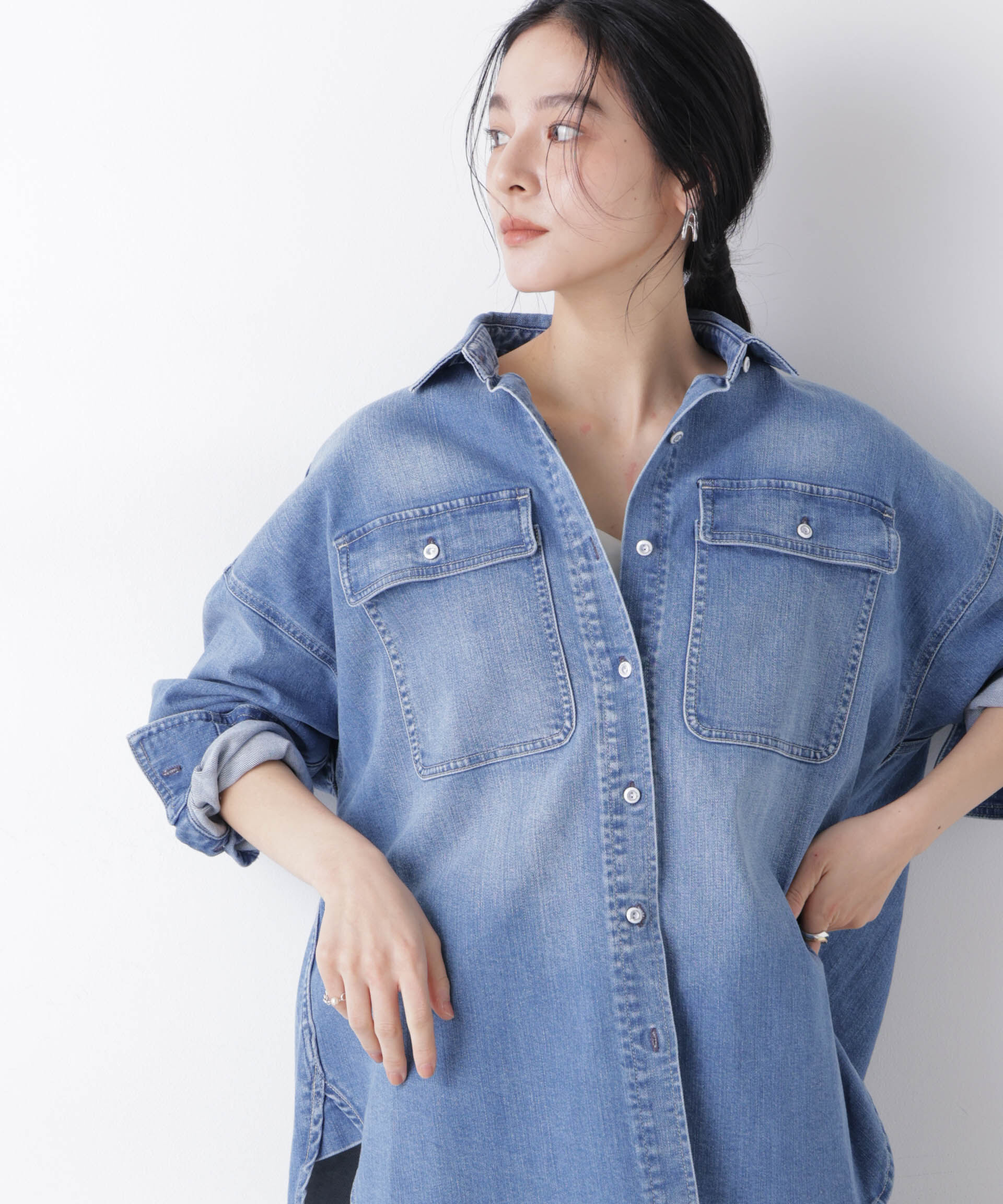 nano･universe「Healthy DENIM/別注 Almond Mid Used」|シャツ・ブラウス|