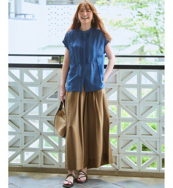 23区「クールタッチタフタ ギャザーワイドパンツ」|その他|