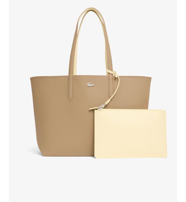 LACOSTE「ANNA 2WAY リバーシブル トートバッグ / クラッチバッグ付き」|トートバッグ|タン