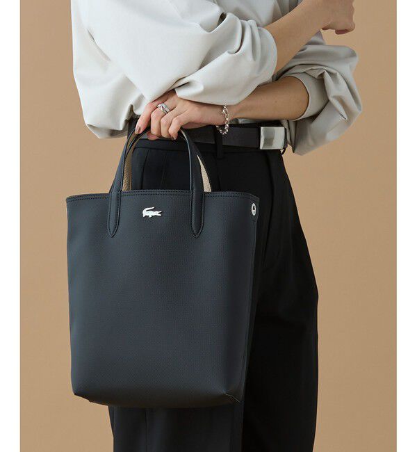 LACOSTE「ANNAリバーシブル縦型 2WAY トートバッグ / クラッチバッグ付き」|トートバッグ|