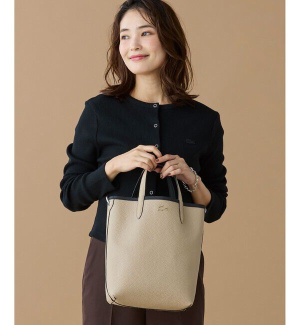 LACOSTE「ANNAリバーシブル縦型 2WAY トートバッグ / クラッチバッグ付き」|トートバッグ|