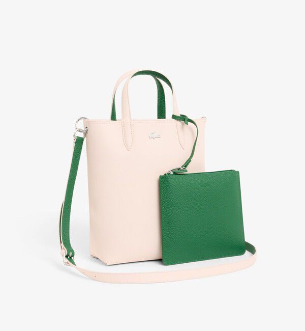 LACOSTE「ANNAリバーシブル縦型 2WAY トートバッグ / クラッチバッグ付き」|トートバッグ|ライトピンク