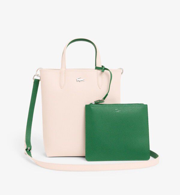 LACOSTE「ANNAリバーシブル縦型 2WAY トートバッグ / クラッチバッグ付き」|トートバッグ|