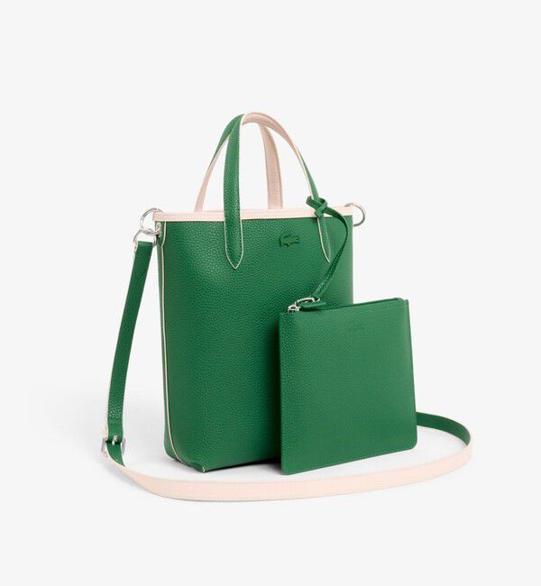 LACOSTE「ANNAリバーシブル縦型 2WAY トートバッグ / クラッチバッグ付き」|トートバッグ|