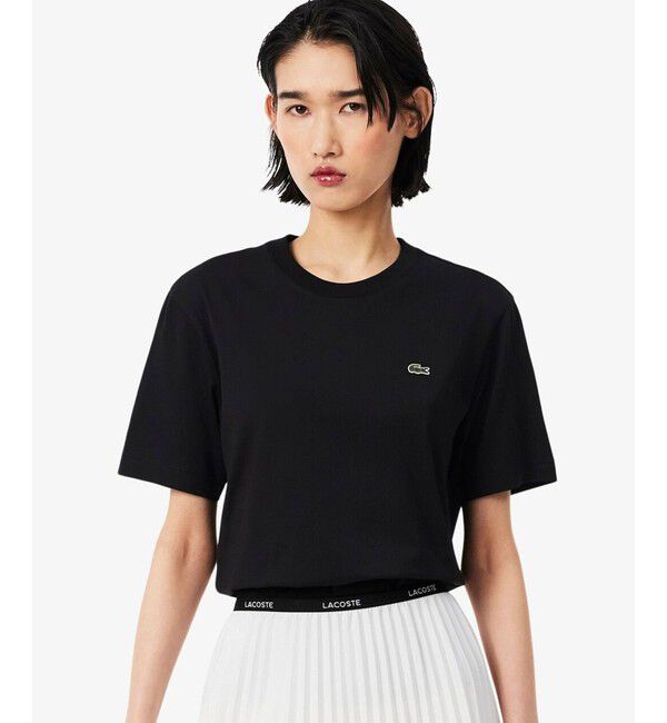 LACOSTE「ハイクオリティ ピマコットン仕立て ワンポイントソフトタッチ半袖Tシャツ」|Tシャツ・カットソー|ブラック