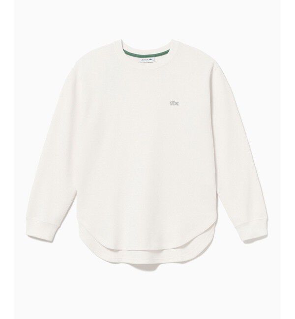 LACOSTE「ラウンドヘム 配色リブカラー ワッフルボーダーロングスリーブTシャツ」|Tシャツ・カットソー|