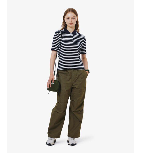 LACOSTE「ベロアボーダー半袖ポロシャツ」|ポロシャツ|