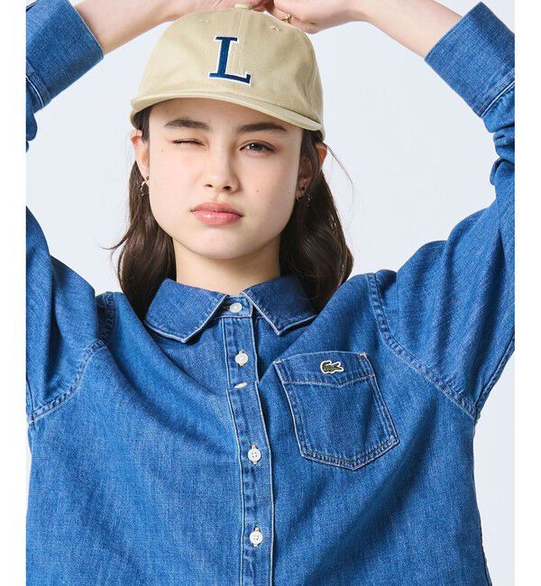 LACOSTE「デニムクロップドシャツ」|シャツ・ブラウス|