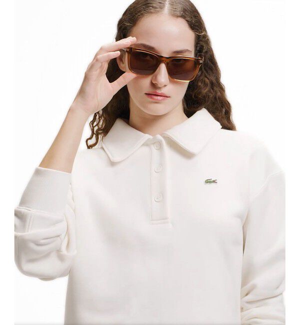 LACOSTE「クロップド丈 ポロニットスウェットシャツ」|スウェット・ジャージ|