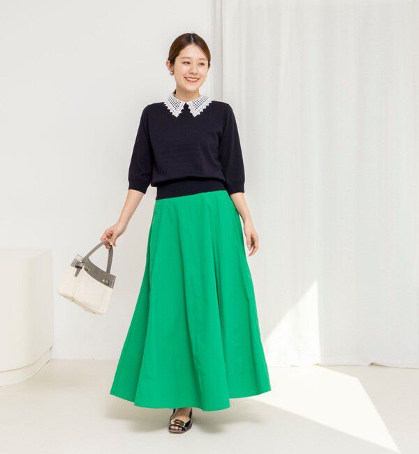 NOLLEY'S「【WEB＆一部店舗限定カラー】《手洗い可能》襟レース取り外し6分袖プルオーバー」|ニット・セーター|