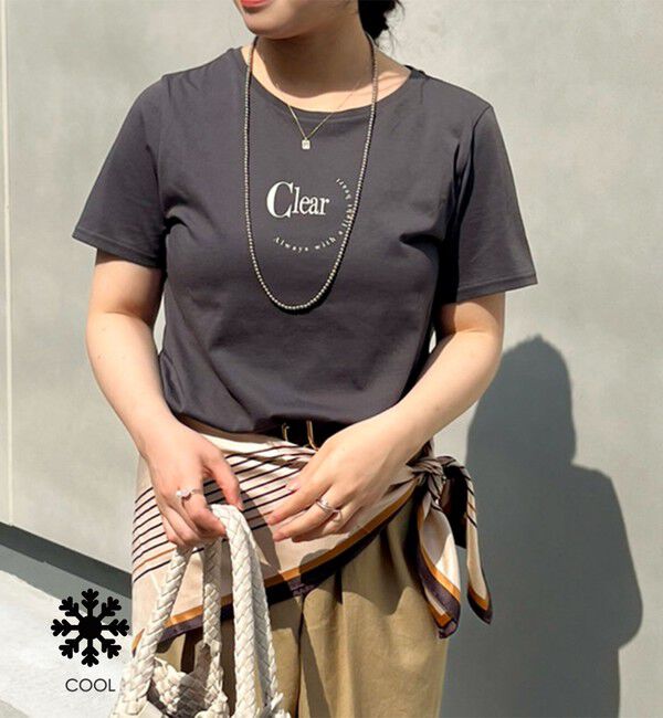 NOLLEY'S「ウォッシャブルプリントT」|Tシャツ・カットソー|チャコールグレー